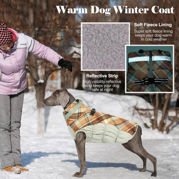 Warm Dog Winter Coat Size: Large - Picture 2 of 6